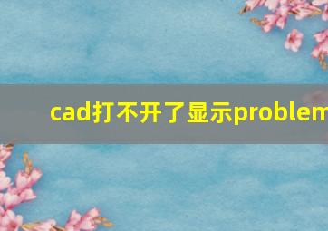 cad打不开了显示problem