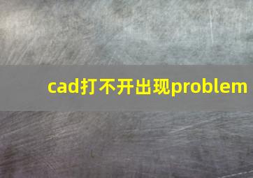 cad打不开出现problem