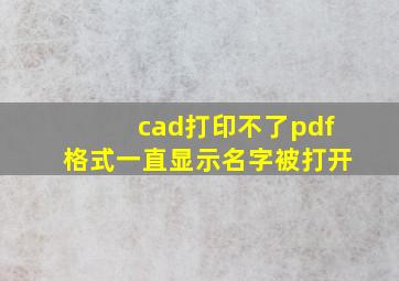 cad打印不了pdf格式一直显示名字被打开