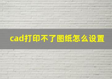 cad打印不了图纸怎么设置