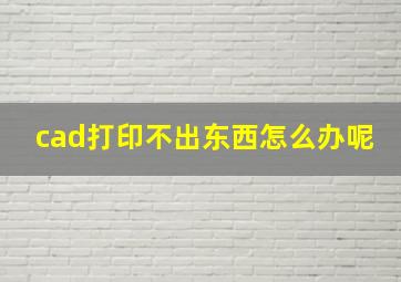 cad打印不出东西怎么办呢