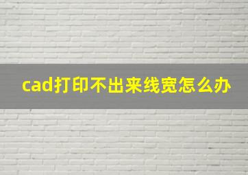 cad打印不出来线宽怎么办