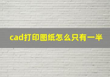 cad打印图纸怎么只有一半