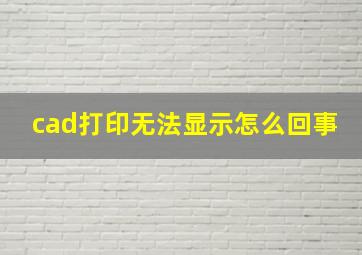 cad打印无法显示怎么回事