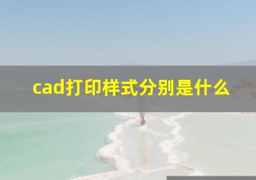 cad打印样式分别是什么