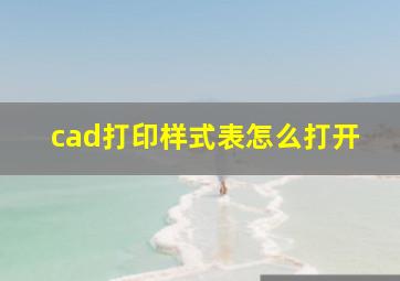 cad打印样式表怎么打开