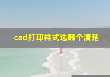 cad打印样式选哪个清楚