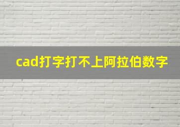 cad打字打不上阿拉伯数字