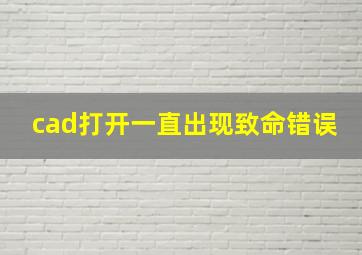 cad打开一直出现致命错误