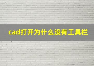 cad打开为什么没有工具栏