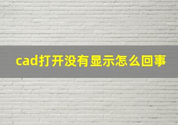 cad打开没有显示怎么回事