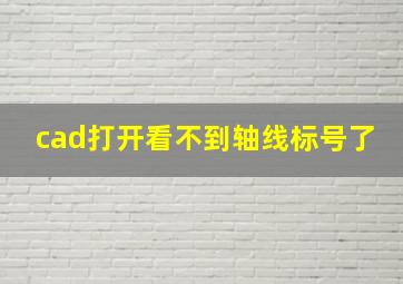 cad打开看不到轴线标号了