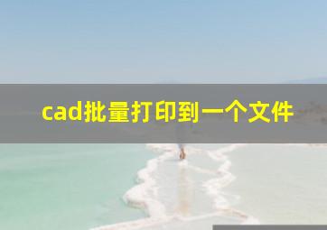 cad批量打印到一个文件