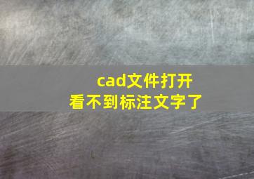 cad文件打开看不到标注文字了