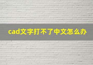 cad文字打不了中文怎么办