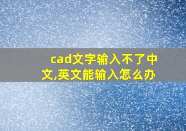 cad文字输入不了中文,英文能输入怎么办