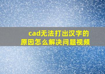 cad无法打出汉字的原因怎么解决问题视频