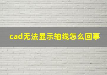 cad无法显示轴线怎么回事