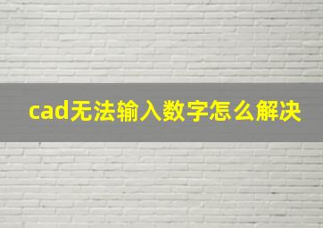 cad无法输入数字怎么解决