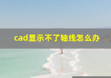 cad显示不了轴线怎么办