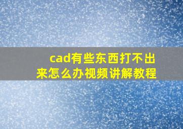 cad有些东西打不出来怎么办视频讲解教程