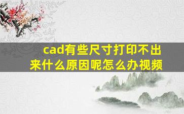 cad有些尺寸打印不出来什么原因呢怎么办视频