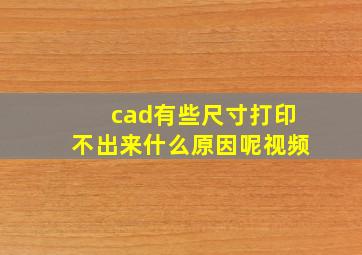 cad有些尺寸打印不出来什么原因呢视频