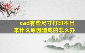 cad有些尺寸打印不出来什么原因造成的怎么办