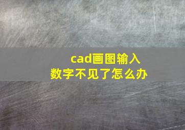 cad画图输入数字不见了怎么办