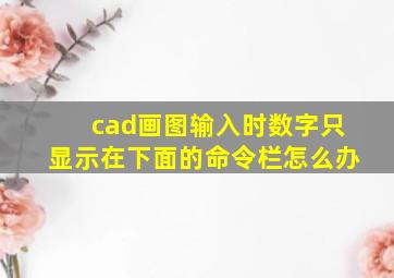 cad画图输入时数字只显示在下面的命令栏怎么办