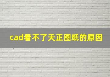 cad看不了天正图纸的原因