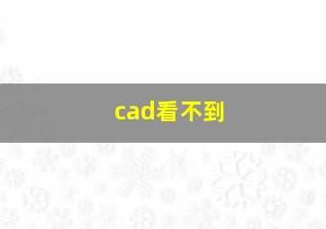 cad看不到