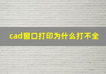 cad窗口打印为什么打不全