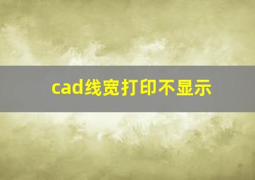 cad线宽打印不显示