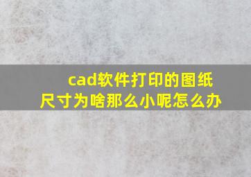 cad软件打印的图纸尺寸为啥那么小呢怎么办