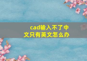 cad输入不了中文只有英文怎么办