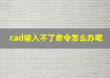 cad输入不了命令怎么办呢