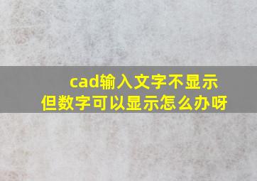 cad输入文字不显示但数字可以显示怎么办呀