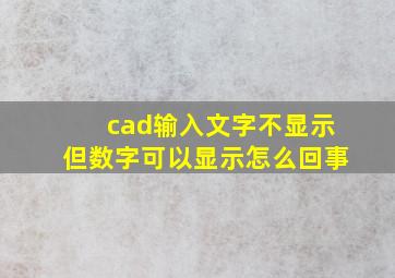 cad输入文字不显示但数字可以显示怎么回事