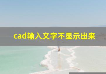 cad输入文字不显示出来