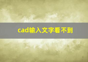 cad输入文字看不到