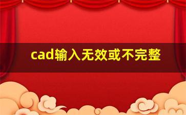 cad输入无效或不完整