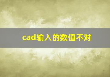 cad输入的数值不对