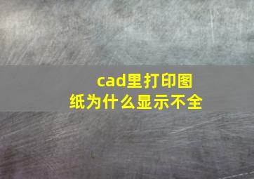 cad里打印图纸为什么显示不全