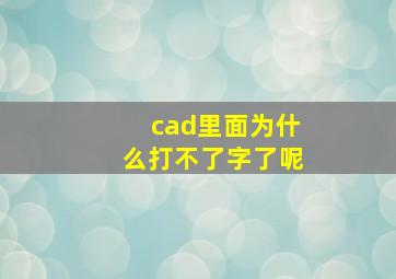 cad里面为什么打不了字了呢