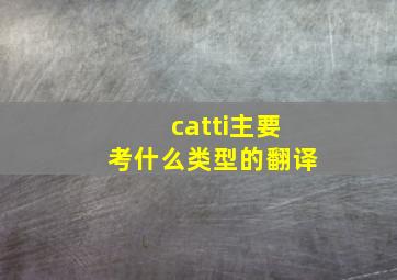 catti主要考什么类型的翻译