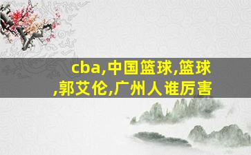 cba,中国篮球,篮球,郭艾伦,广州人谁厉害