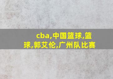 cba,中国篮球,篮球,郭艾伦,广州队比赛