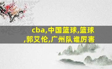 cba,中国篮球,篮球,郭艾伦,广州队谁厉害