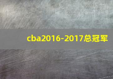 cba2016-2017总冠军